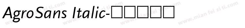 AgroSans Italic字体转换